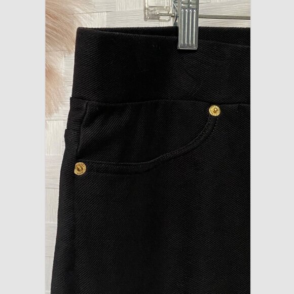 Michael Kors Black Gold Studded Stretch Pocket Pants Size XXL - Picture 3 of 8